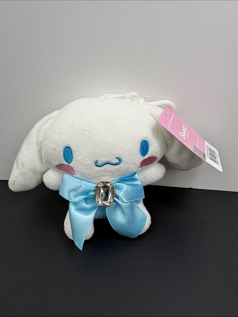Sanrio Cinnamoroll Plush Clip Keychain Korea Blue Bow Jewel